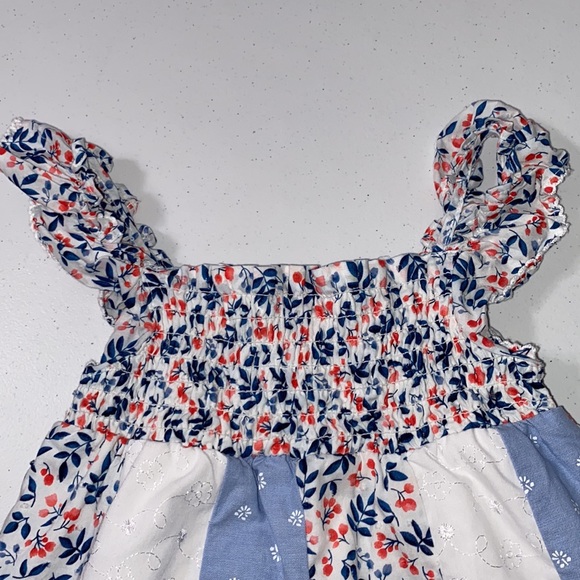 Penelope Mack Toddler Girl Spring Summer Floral Smocked Dress Size 4t - Picture 6 of 7